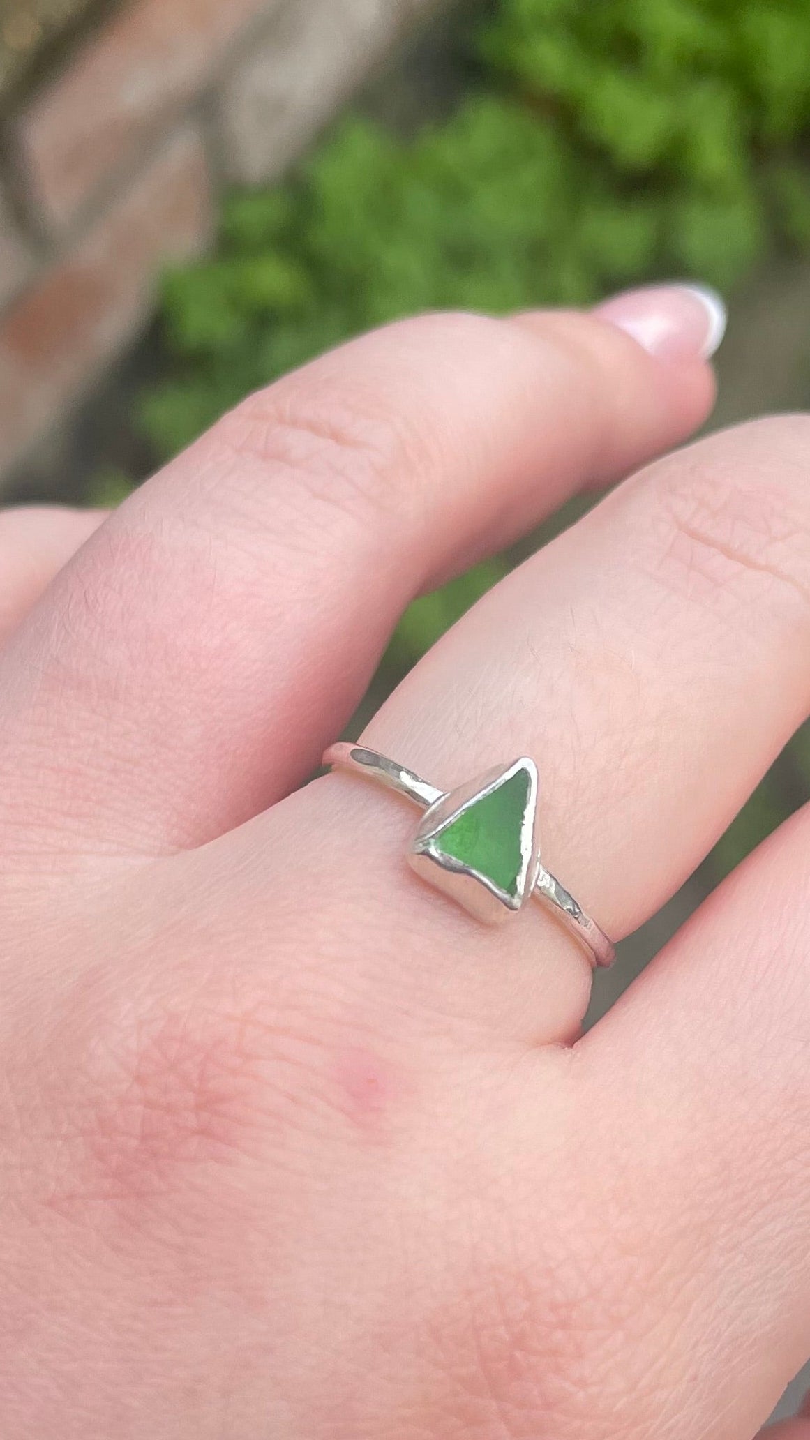Green Seaglass Ring