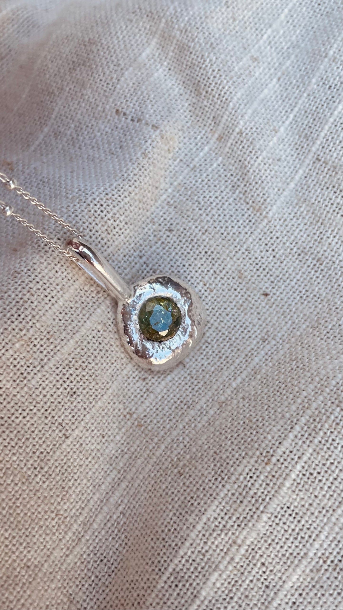 Zirconia Pebble Necklace