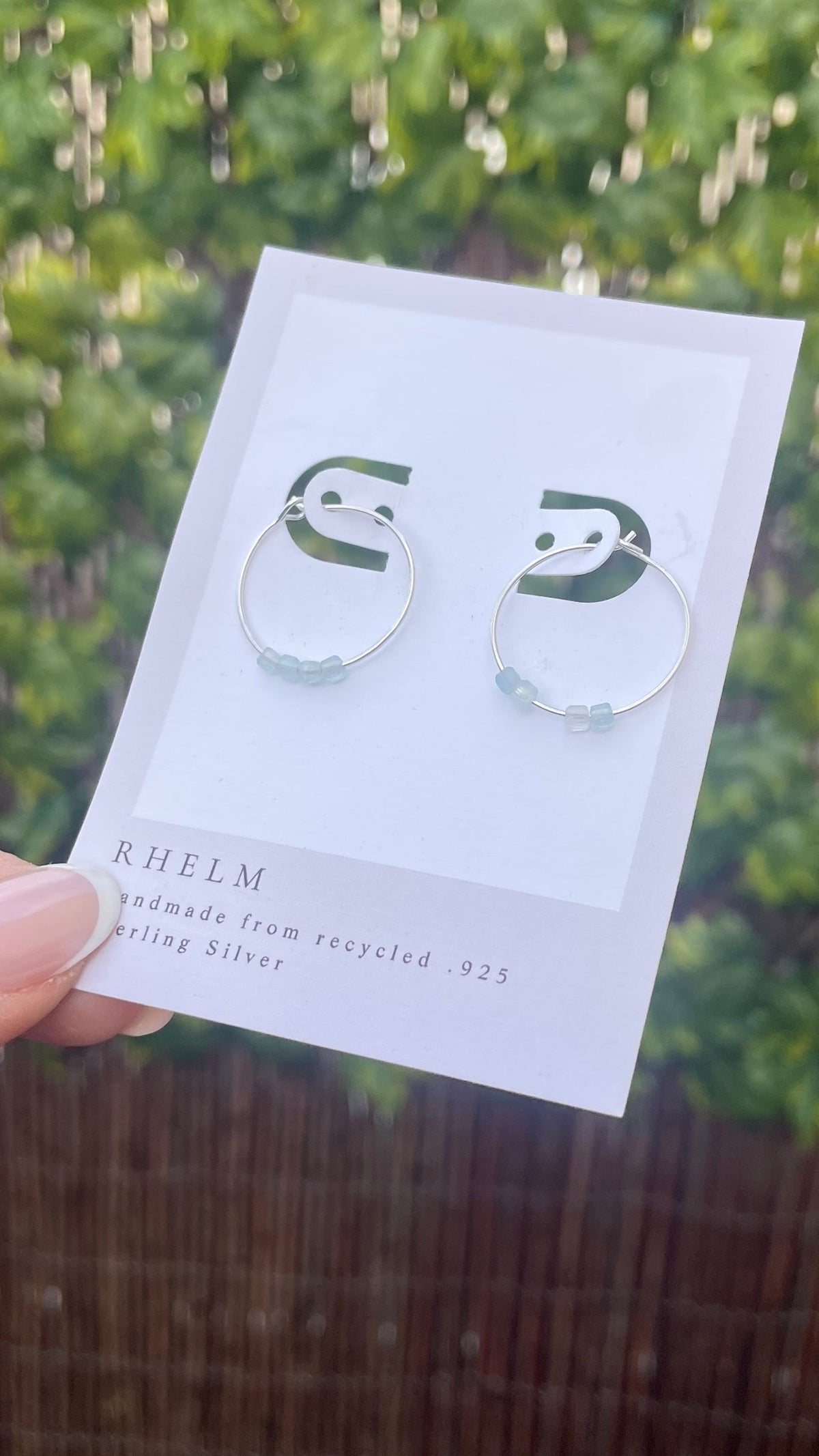 Aquamarine Hoops