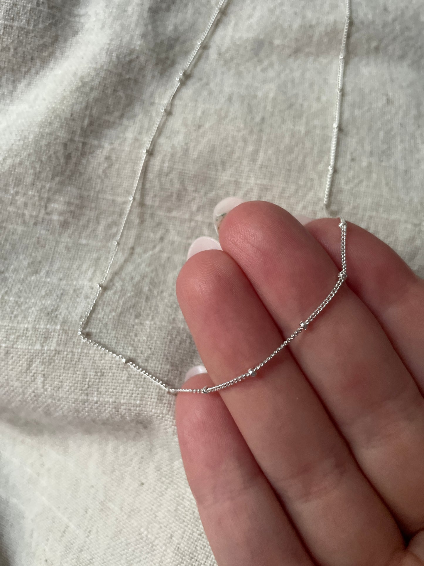 Organic Zirconia Silver Clay Necklace