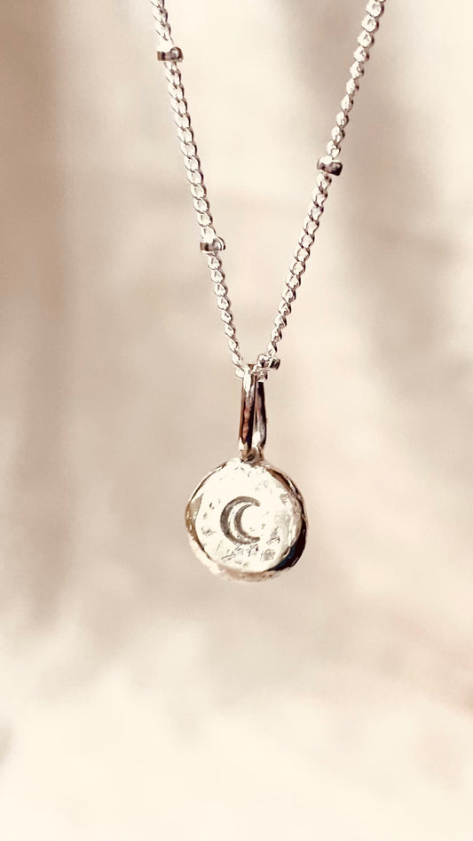 Recycled Crest Moon Necklace