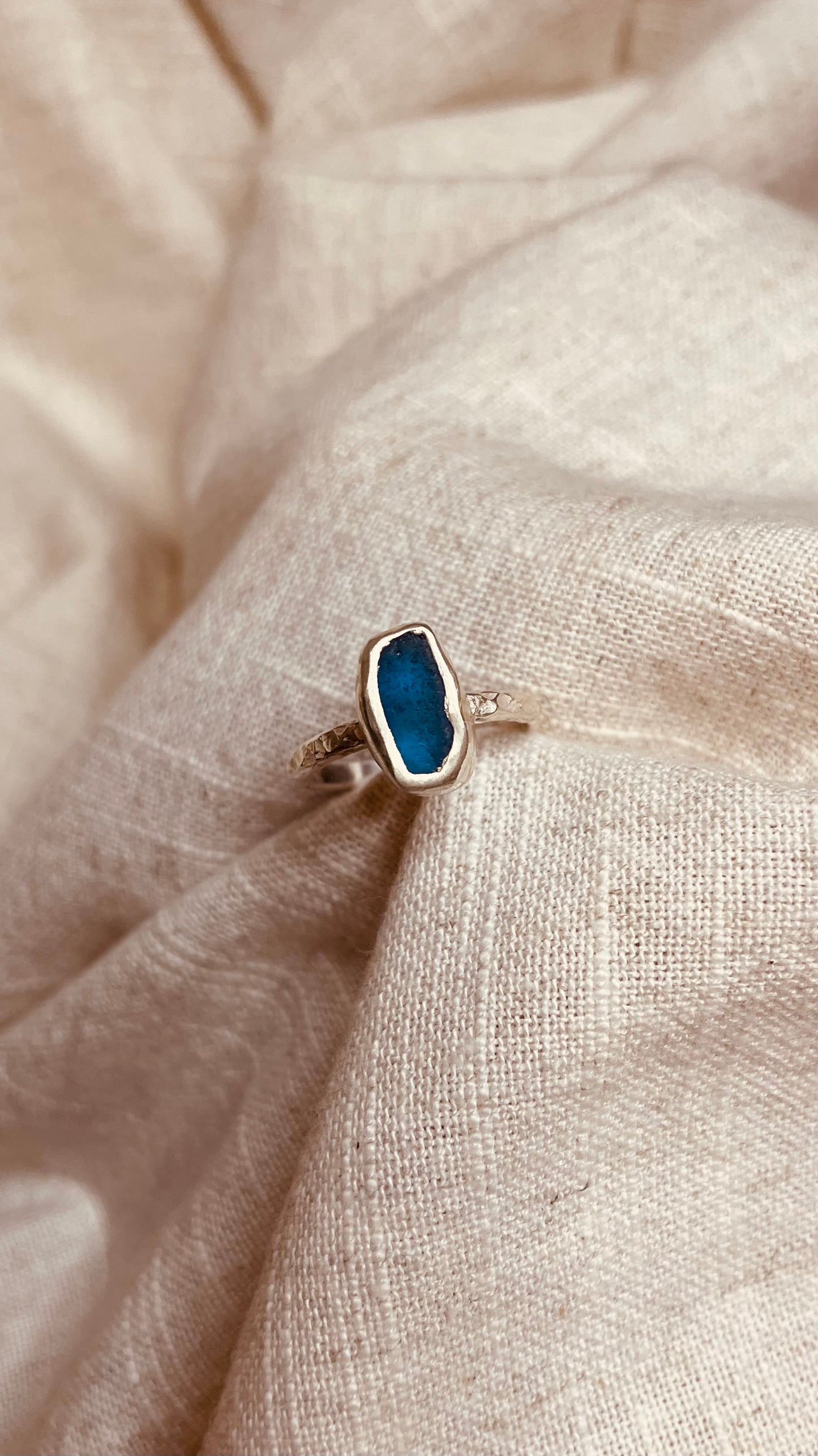 Blue Seaglass Ring