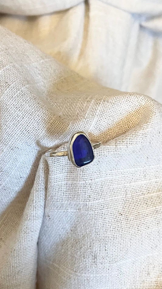 Blue Seaglass Ring