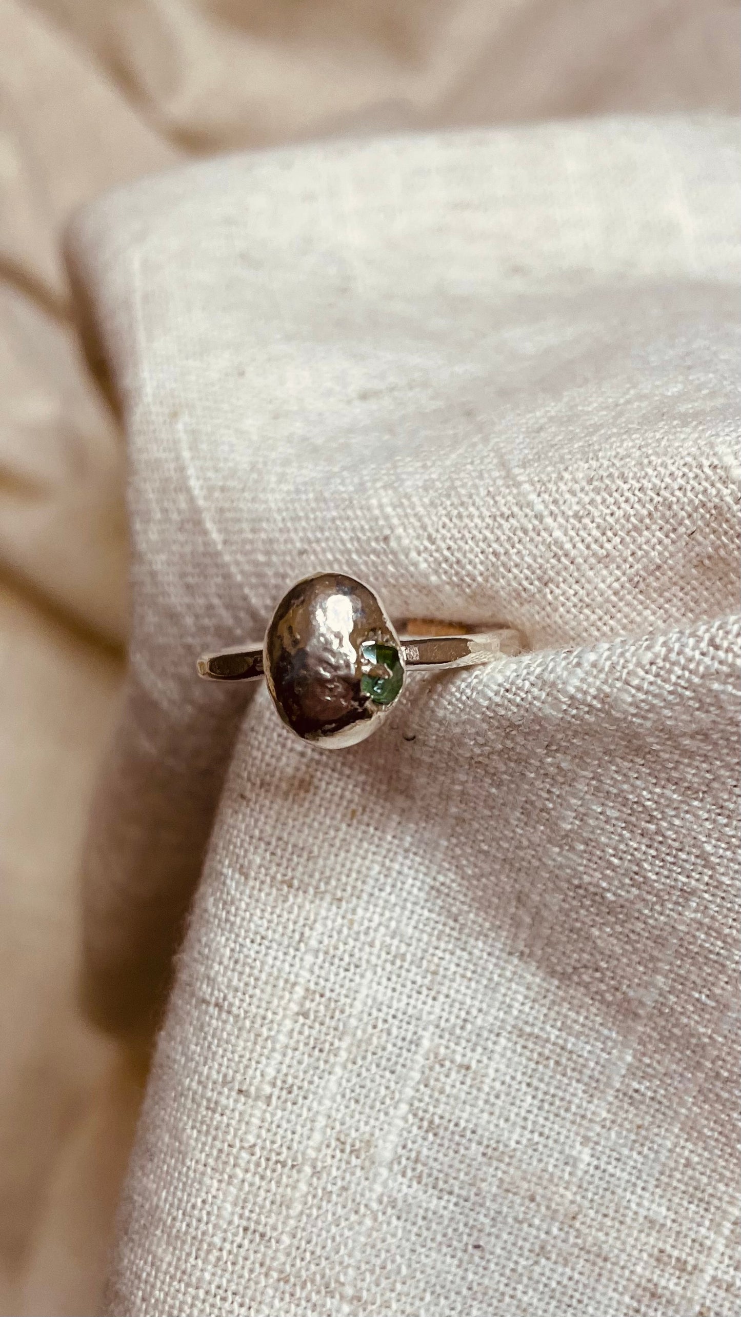 Organic Zirconia Pebble Ring