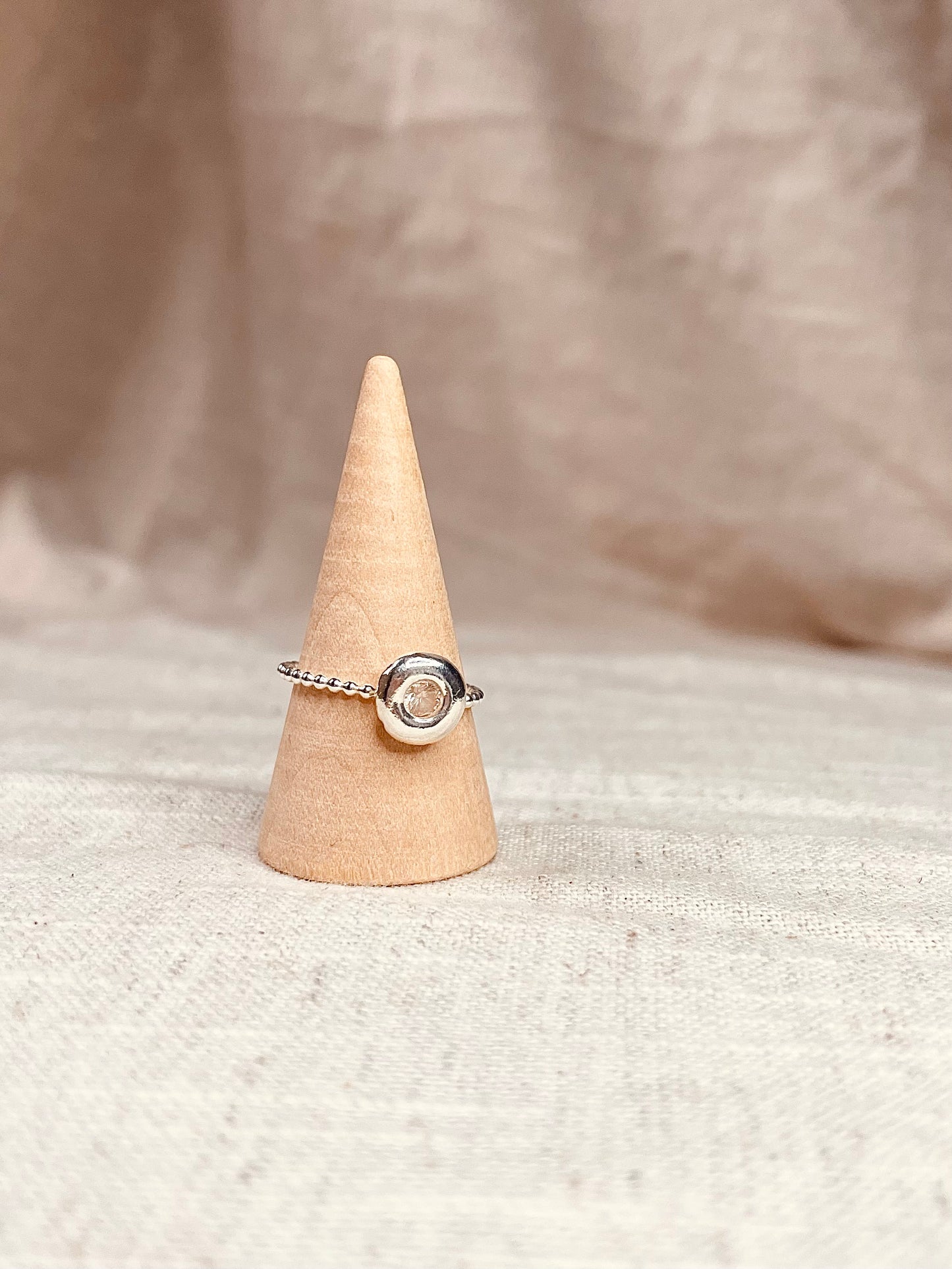 Zirconia Pebble Ring