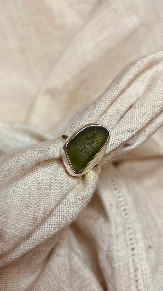 Green Seaglass Ring
