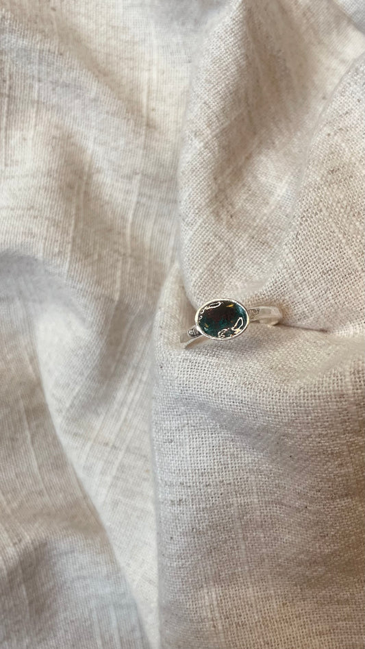 Dark Teal Enamel Ring