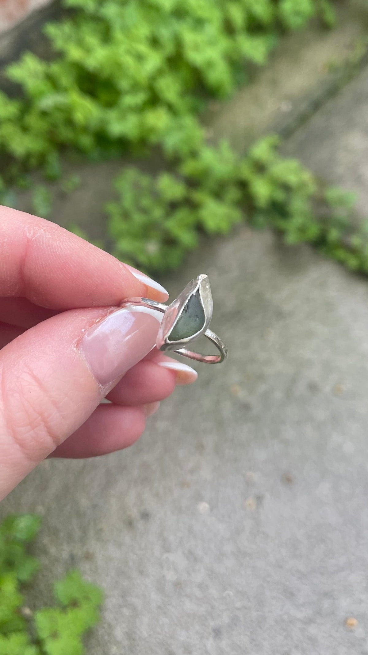 Green Seaglass Ring