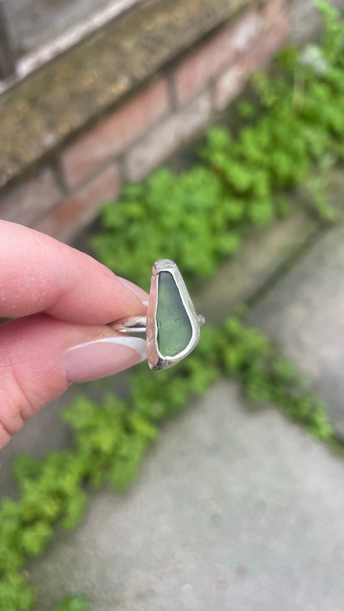 Green Seaglass Ring