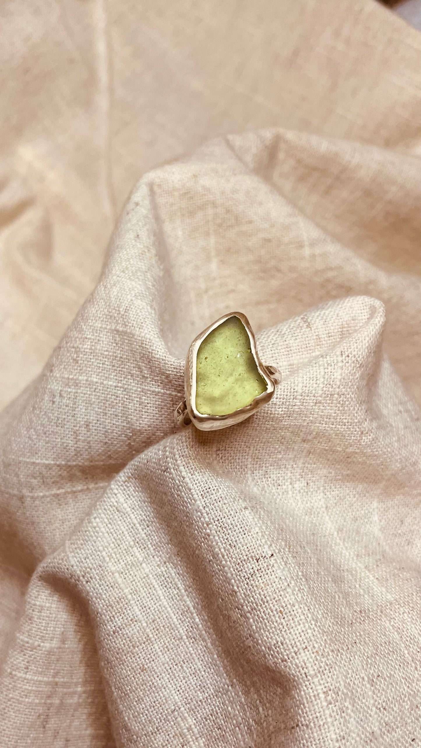 Green Seaglass Ring
