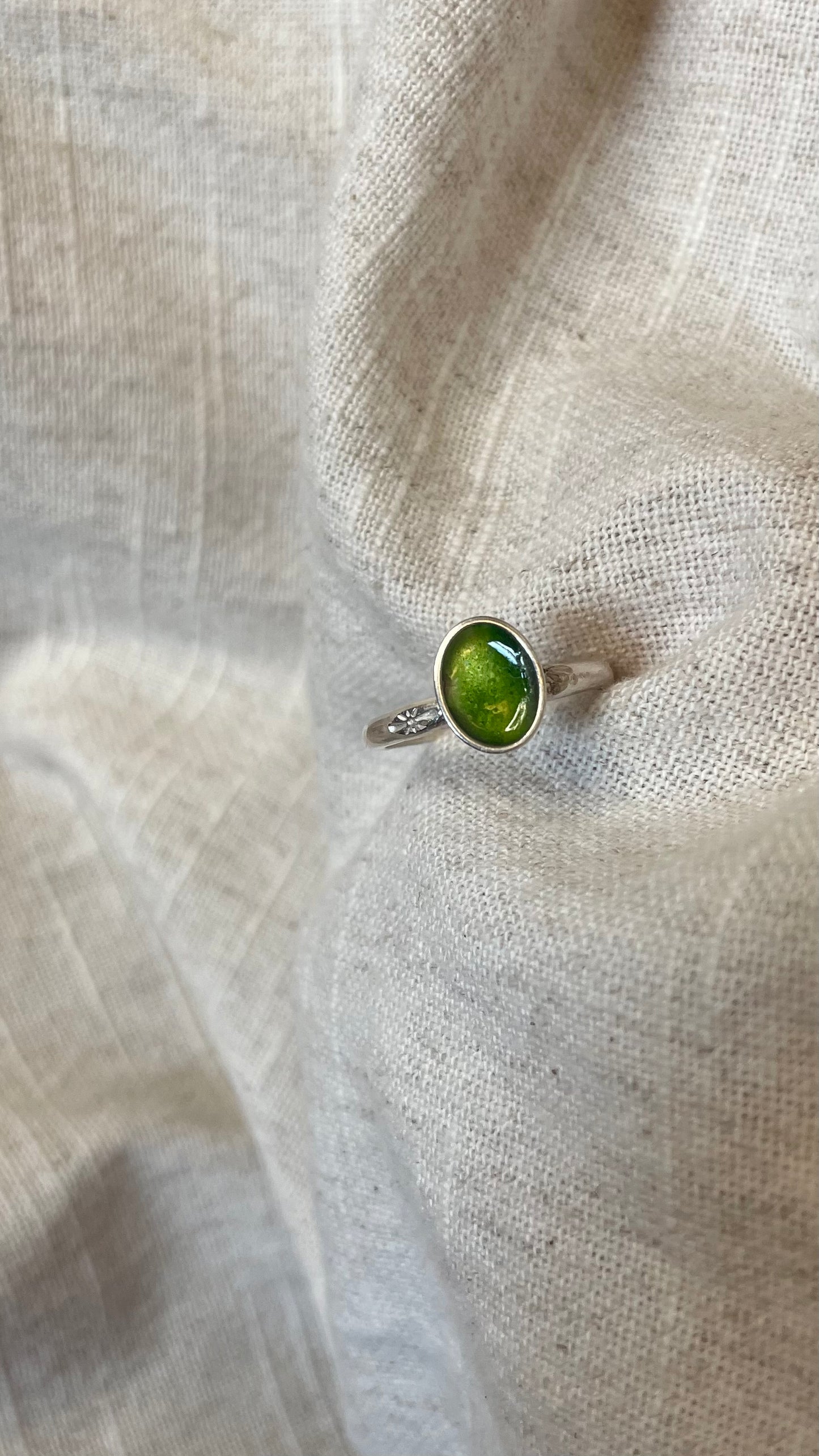 Green Enamel Ring