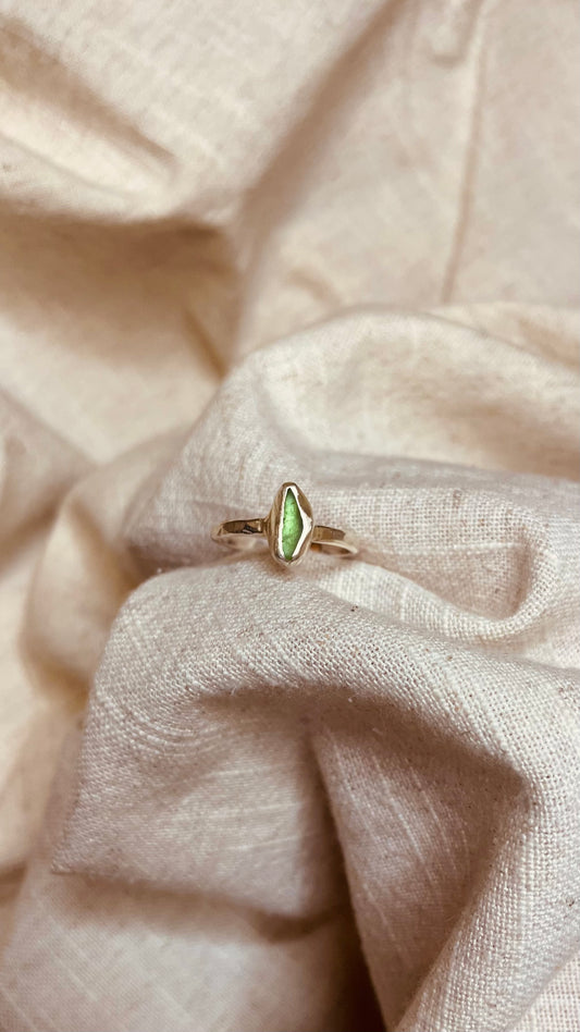 Green Seaglass Ring