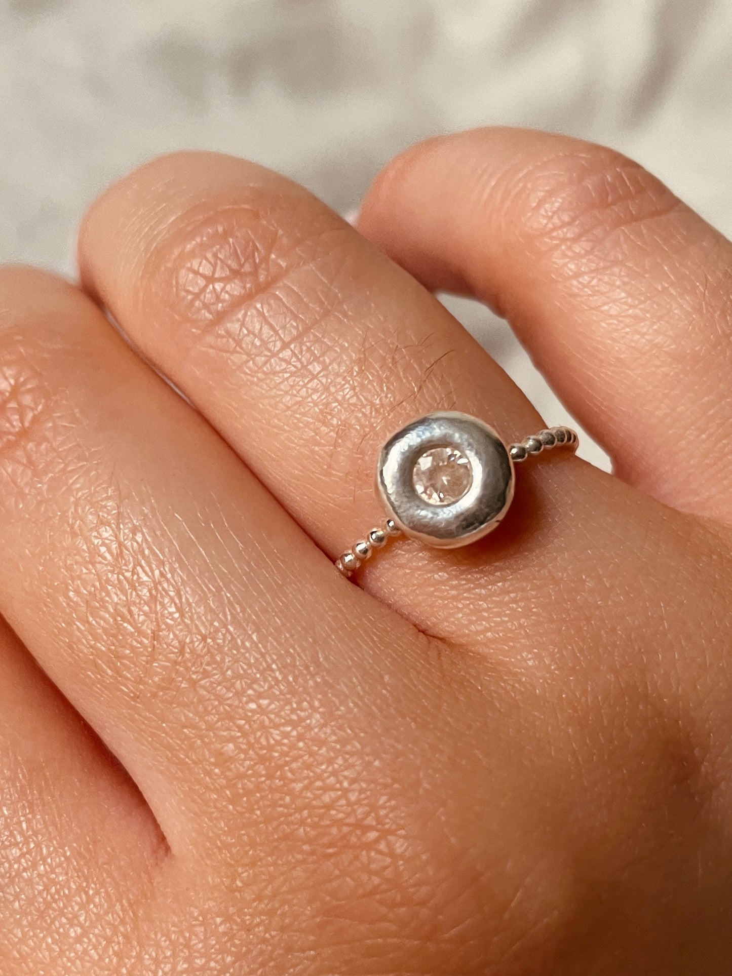 Zirconia Pebble Ring