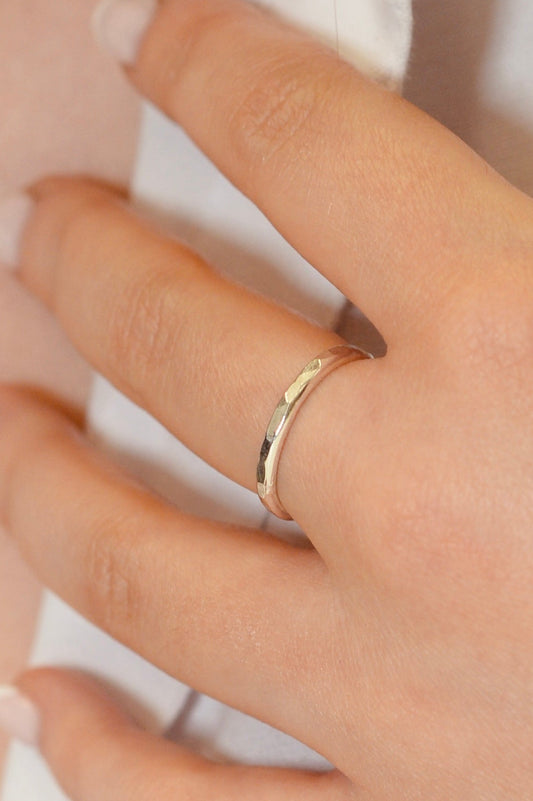 Hammered Dainty Ring