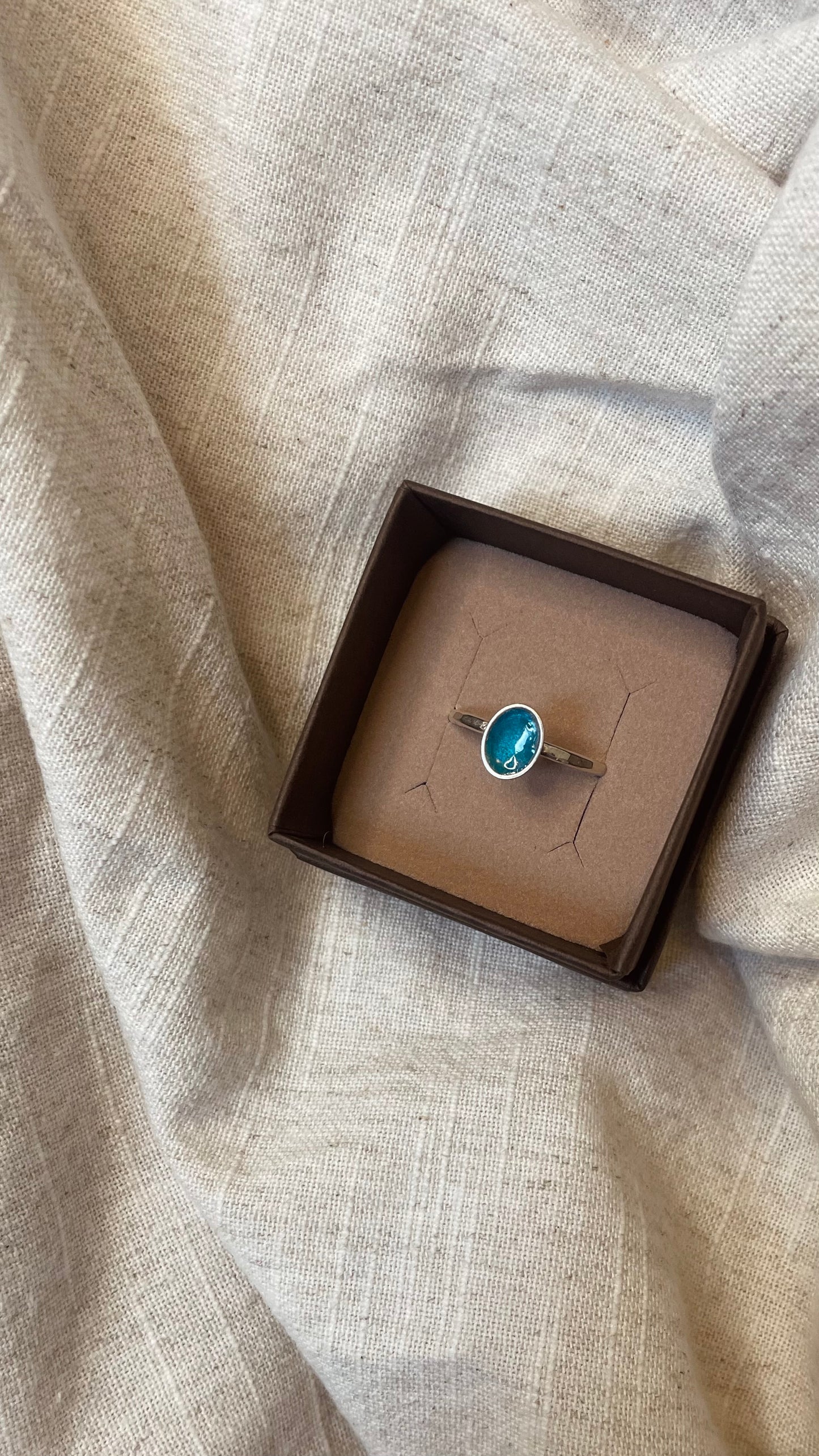 Cerulean Enamel Ring