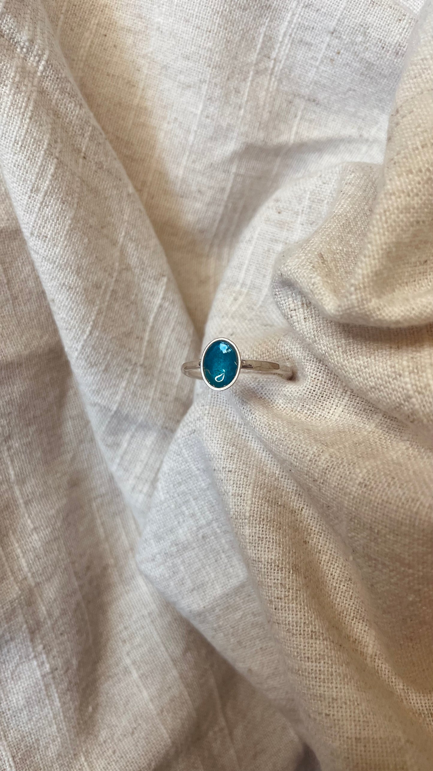 Cerulean Enamel Ring