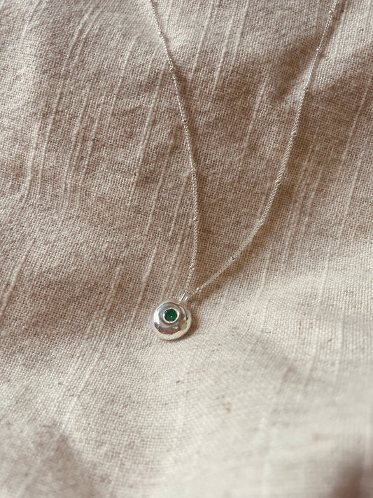 Green Zirconia Pebble Necklace