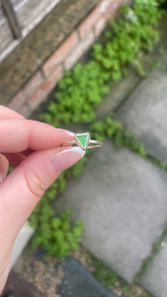 Green Seaglass Ring