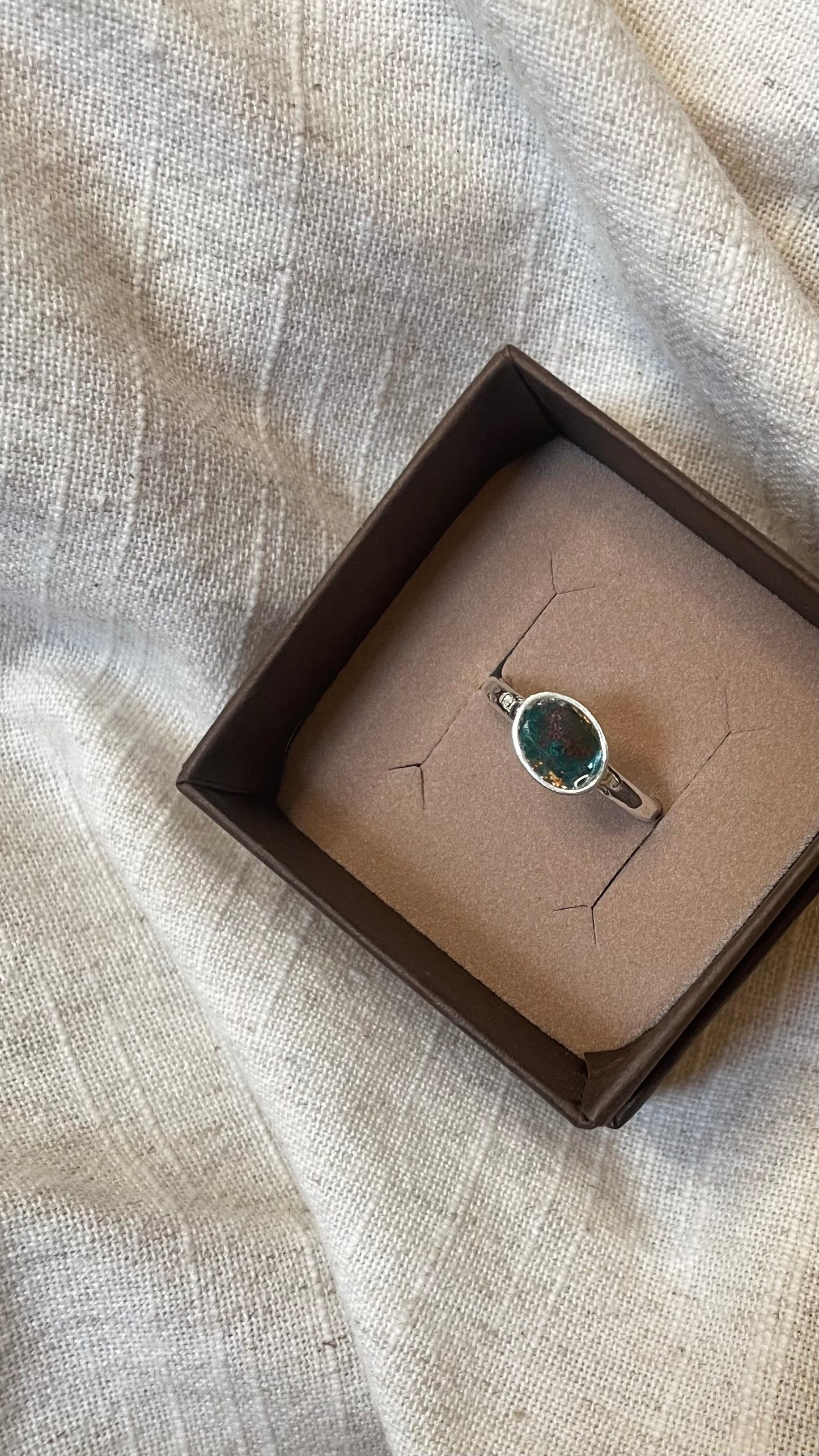 Dark Teal Enamel Ring