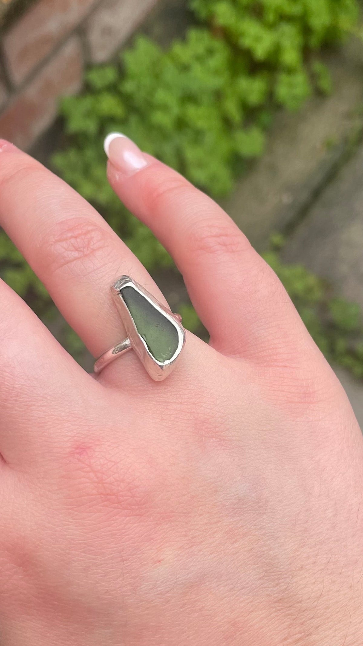 Green Seaglass Ring