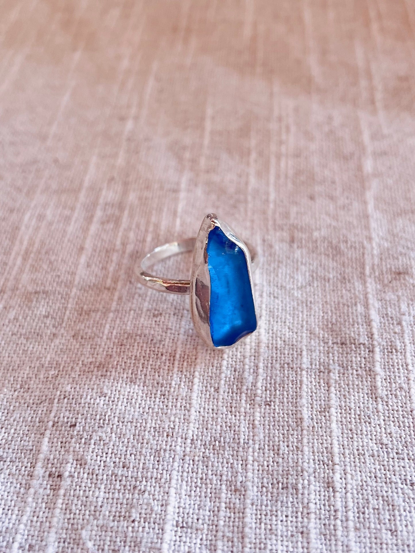 Blue Seaglass Ring