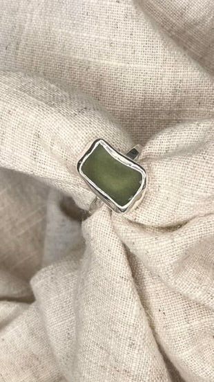 Green Seaglass Ring